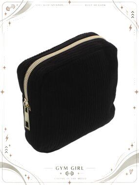 Small Polyester Corduroy Makeup Bag Travel Cosmetic Pouch Organizer